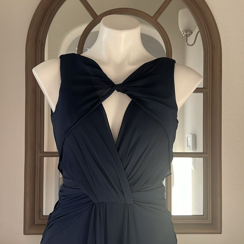 Badgley Mischka Navy Petunia Gown, Maxi, Excellent, Size 2 - Picture 15 of 16